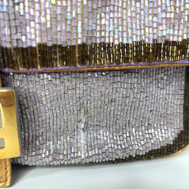 Sold FENDI Baguette Glitter beads Lilac