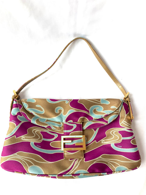 Sold FENDI Baguette Multicolor Silk with Psychedelic prints
