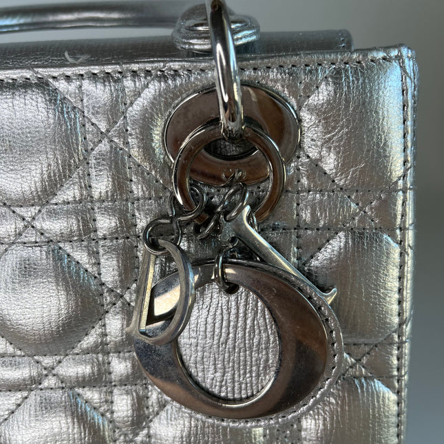 Sold  Lady Dior ABCdior Small Silver Cannage Lambskin Handbag