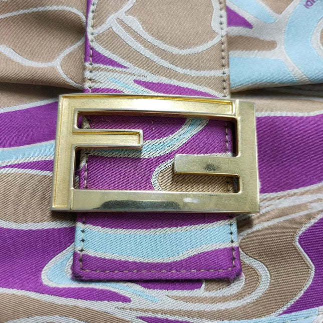 Sold FENDI Baguette Multicolor Silk with Psychedelic prints