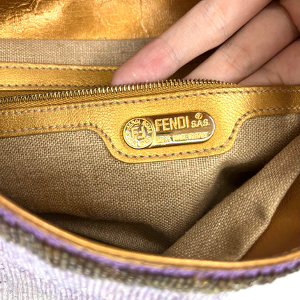 Sold FENDI Baguette Glitter beads Lilac