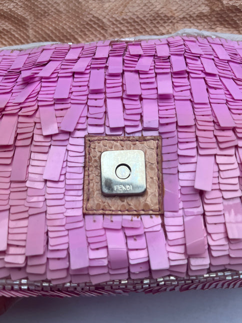 Sold Fendi Baguette Glitter Pink square sequins