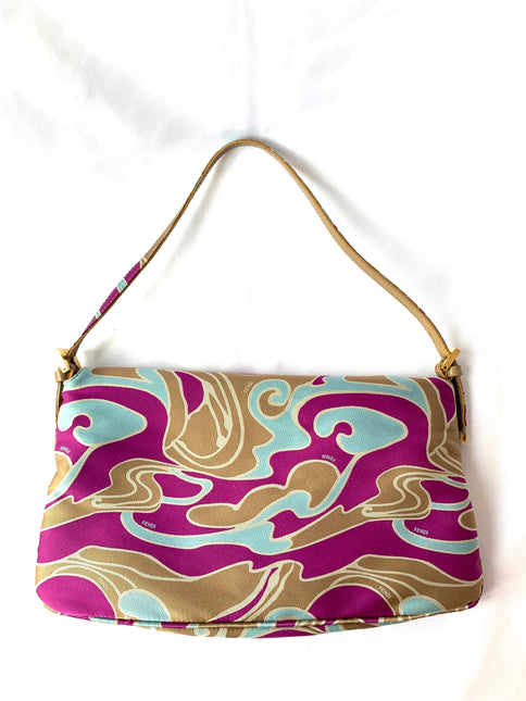 Sold FENDI Baguette Multicolor Silk with Psychedelic prints