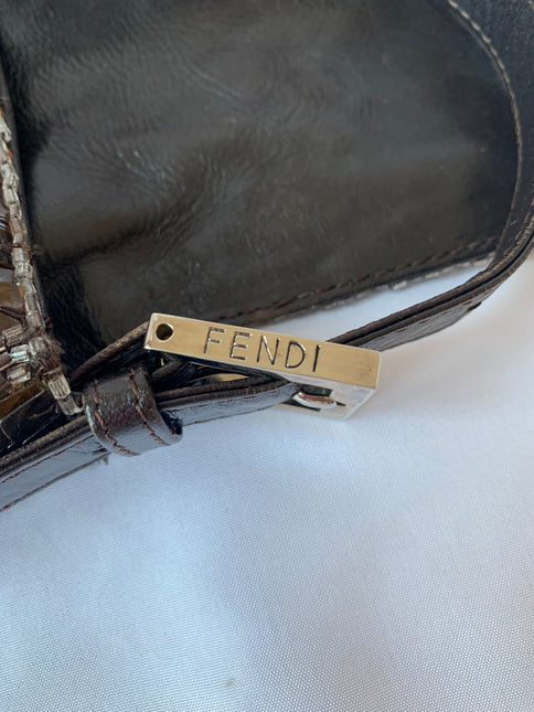Sold FENDI Baguette chocolate brown sequins excellent condition