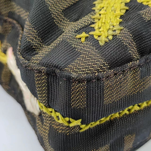 Sold FENDI Baguette Zucca Print with Flower Embroidery