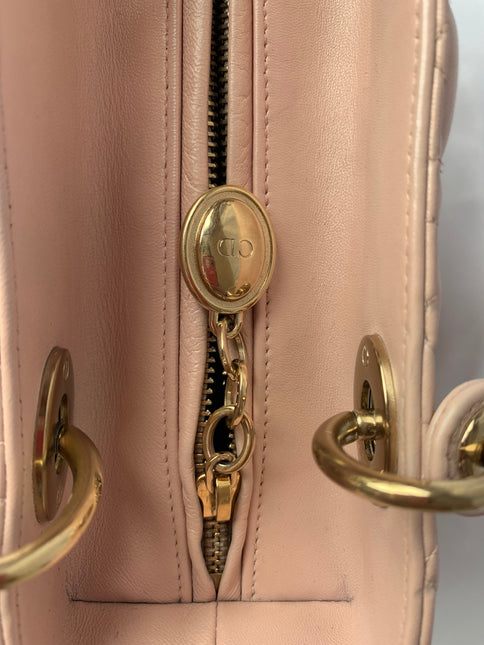 Sold Lady Dior Pink Cannage Leather Medium