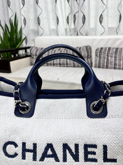 Sold Chanel Deauville Tote Medium White