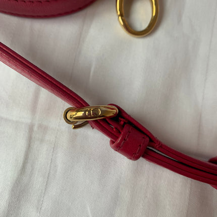 Sold Lady Dior Pink Mini handbag Cannage Leather with strap