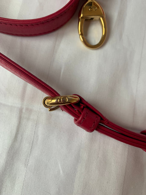 Sold Lady Dior Pink Mini handbag Cannage Leather with strap