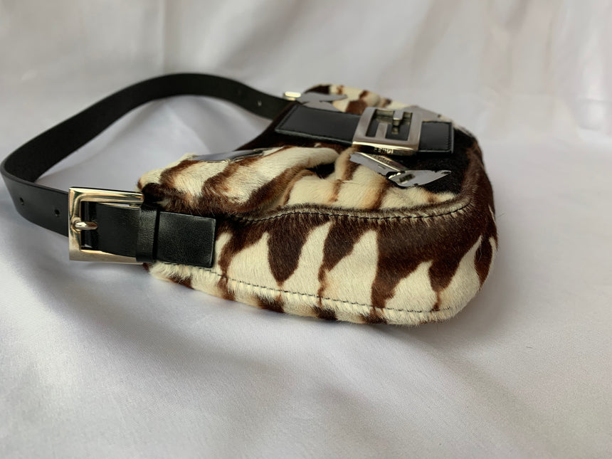 Sold Fendi Baguette Shoulderbag Ponyhair calfskin with metal plates