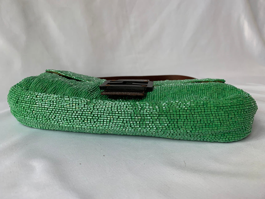 Sold Fendi Baguette Green beads Glitter