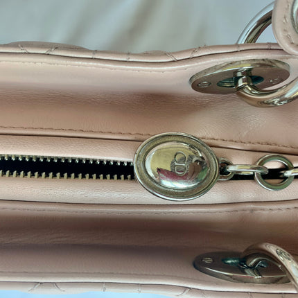 Sold Lady Dior Pink Cannage Leather Medium