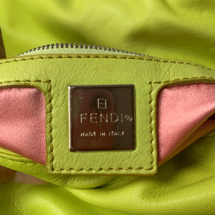 Sold Fendi Mamma Baguette Lime green lambskin leather