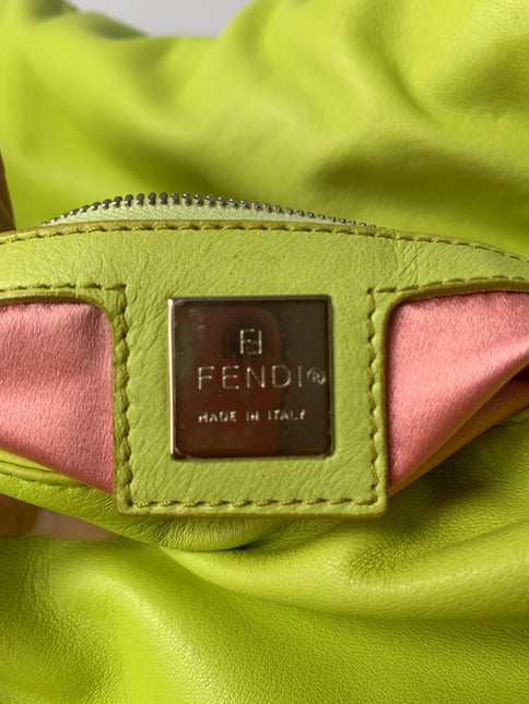 Sold Fendi Mamma Baguette Lime green lambskin leather