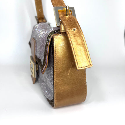 Sold FENDI Baguette Glitter beads Lilac