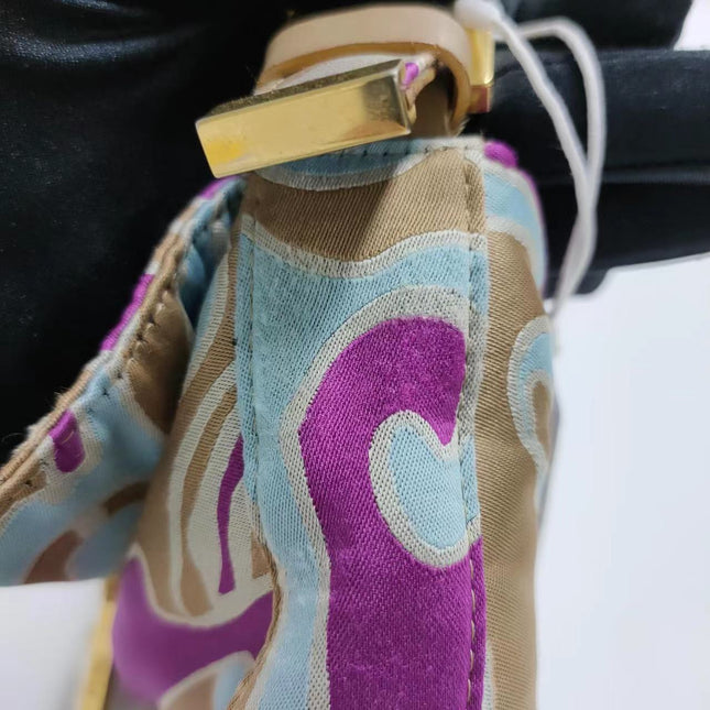Sold FENDI Baguette Multicolor Silk with Psychedelic prints