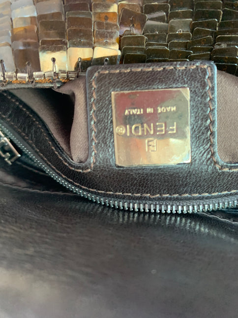 Sold FENDI Baguette chocolate brown sequins excellent condition