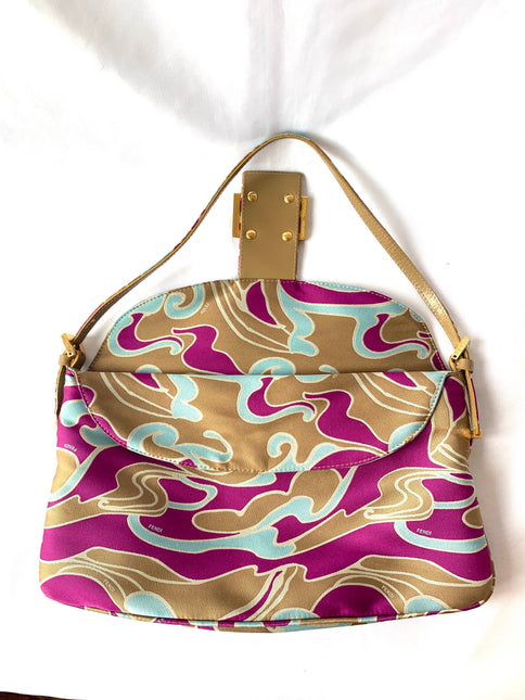 Sold FENDI Baguette Multicolor Silk with Psychedelic prints