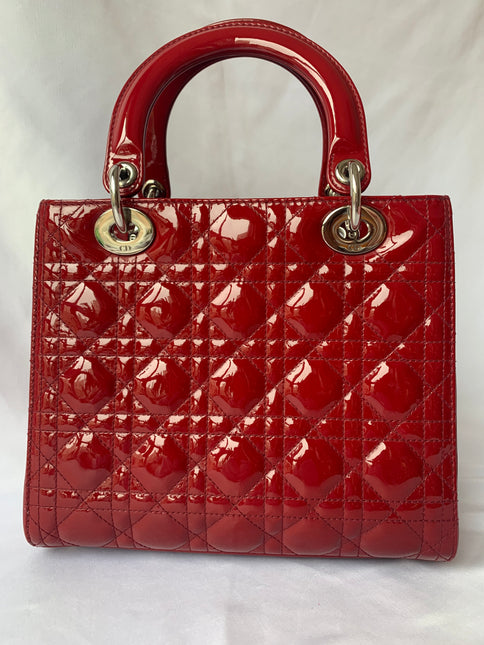 Sold Lady Dior Medium Red Patent Leather (France)