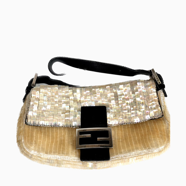 Sold Fendi Baguette in Cream Gold sequins-Luxbags
