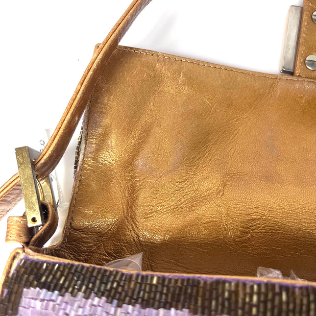 Sold FENDI Baguette Glitter beads Lilac