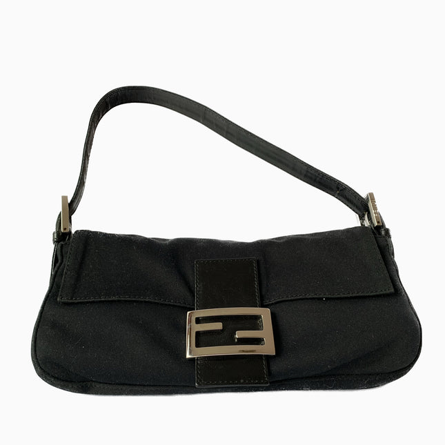 Sold FENDI Baguette Black Cloth-Luxbags