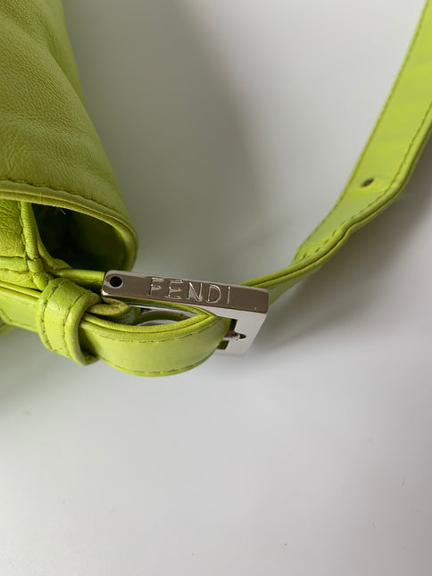 Sold Fendi Mamma Baguette Lime green lambskin leather