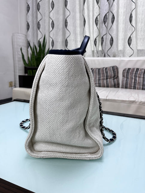 Sold Chanel Deauville Tote Medium White