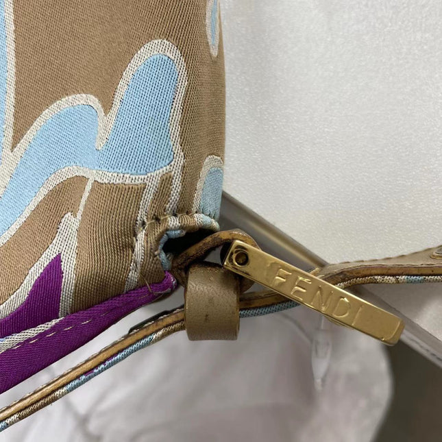Sold FENDI Baguette Multicolor Silk with Psychedelic prints