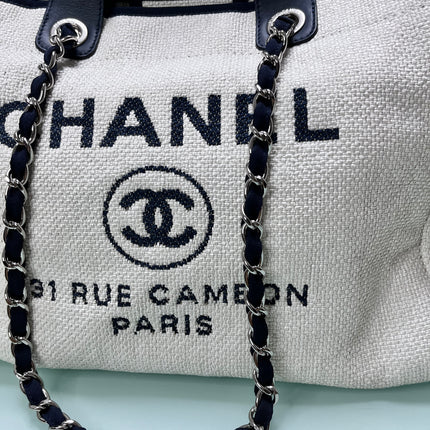 Sold Chanel Deauville Tote Medium White