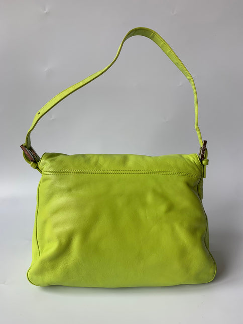 Sold Fendi Mamma Baguette Lime green lambskin leather