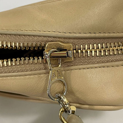 Chanel Camera Bag Beige with gold chains