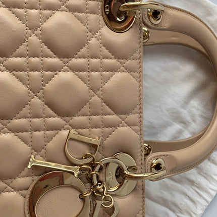 Sold Lady Dior Medium Bag Pink Cannage Leather