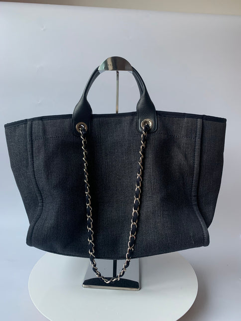 Sold Chanel Deauville Tote Denim Medium Orange Print