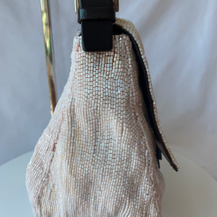 Sold Fendi Mamma Baguette White Glitter Beads