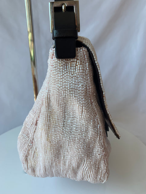 Sold Fendi Mamma Baguette White Glitter Beads