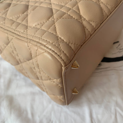 Sold Lady Dior Medium Bag Pink Cannage Leather