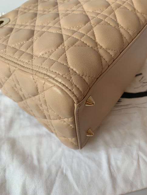 Sold Lady Dior Medium Bag Pink Cannage Leather