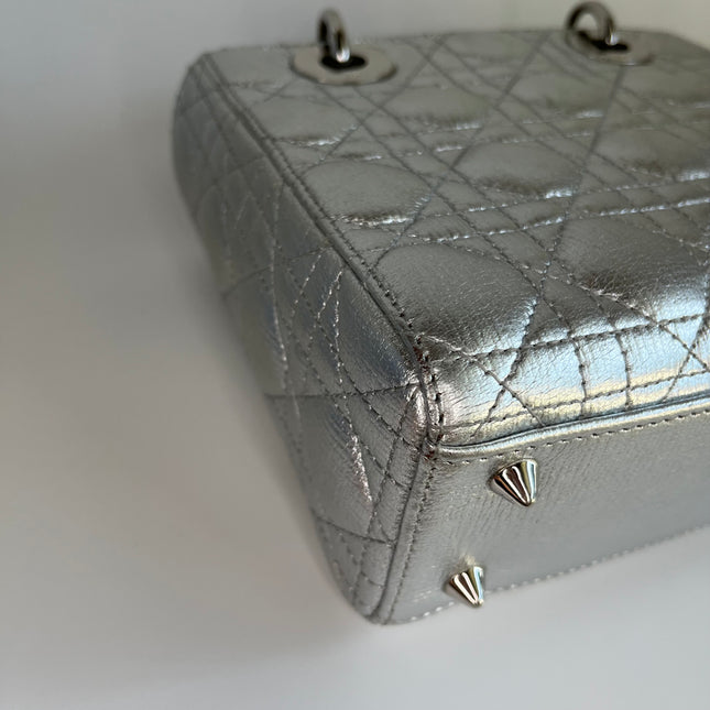 Sold  Lady Dior ABCdior Small Silver Cannage Lambskin Handbag