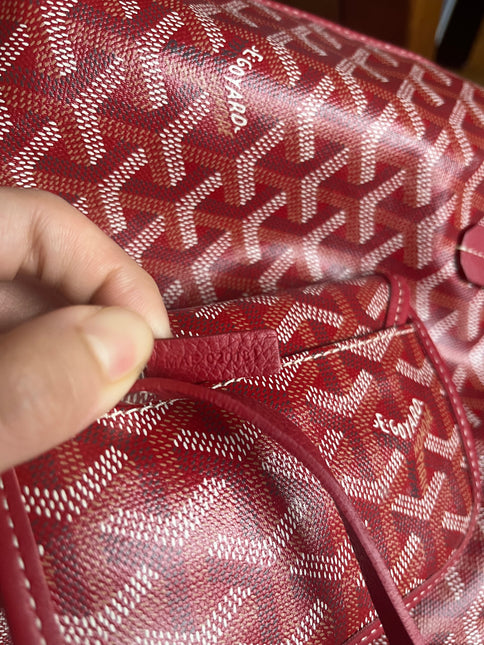 Sold Goyard Anjou Mini Tote Red/Maroon/Burgundy leather