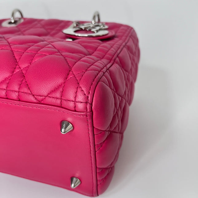 Sold Lady Dior Bag Medium Hot Pink Fuchsia Cannage Leather