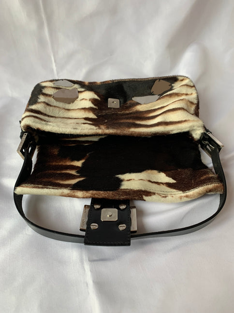 Sold Fendi Baguette Shoulderbag Ponyhair calfskin with metal plates