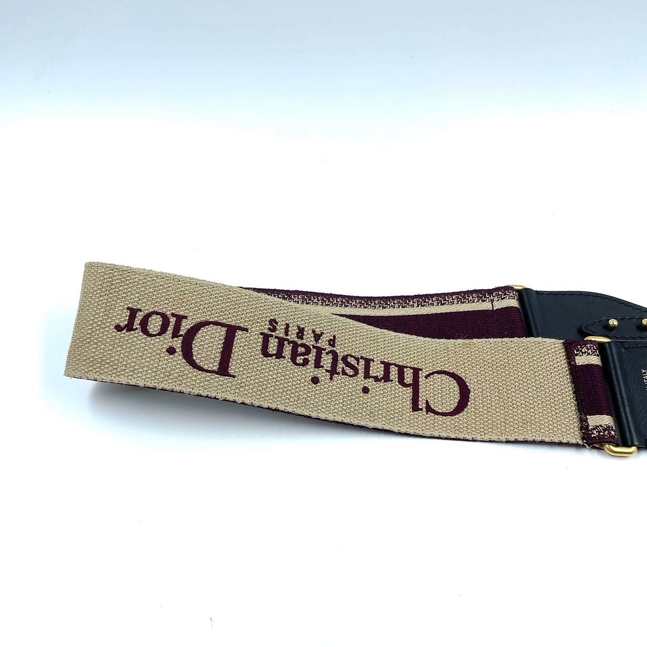 Dior Saddle Strap maroon canvas with Dior Logo