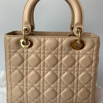 Sold Lady Dior Medium Bag Pink Cannage Leather