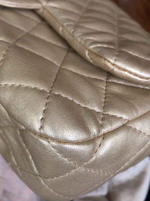 Sold Chanel Timeless/ Classic Flap Medium Gold Gem CC Turn lock