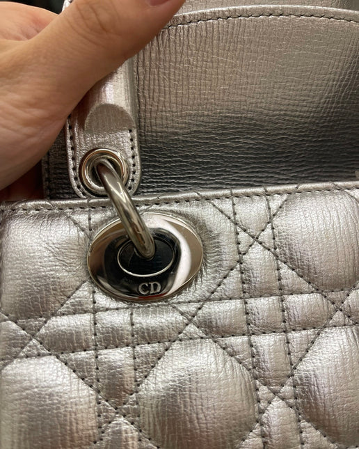Sold  Lady Dior ABCdior Small Silver Cannage Lambskin Handbag
