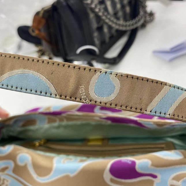Sold FENDI Baguette Multicolor Silk with Psychedelic prints
