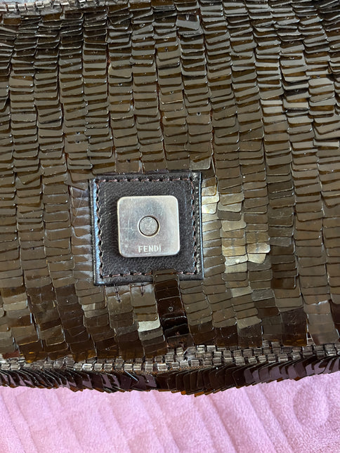 Sold FENDI Baguette chocolate brown sequins excellent condition
