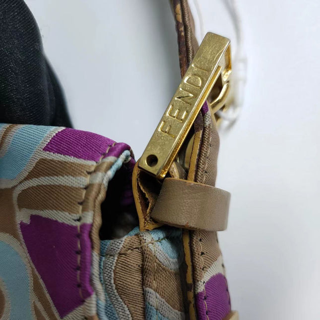Sold FENDI Baguette Multicolor Silk with Psychedelic prints