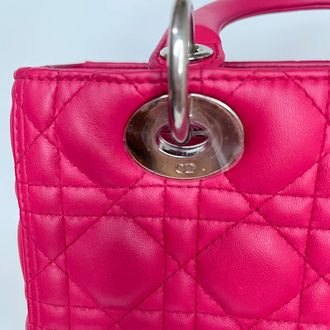 Sold Lady Dior Bag Medium Hot Pink Fuchsia Cannage Leather